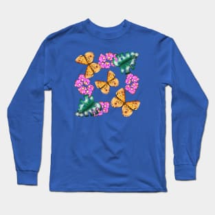 Butterfly with flowers Long Sleeve T-Shirt